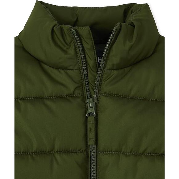 The Children's Place Boys Puffer Jacket (Size Large/10-12)Green, Water-Resistant - Picture 2 of 6